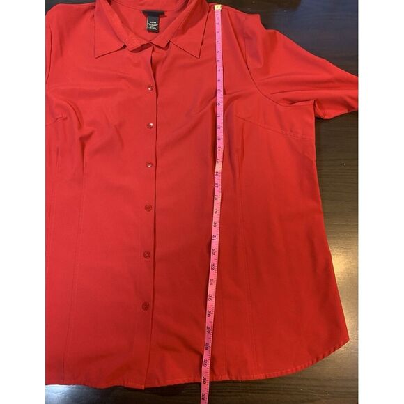 Plus Size Valentines Day Shirt Womens 22/24 Red Lane Bryant Blouse Office School - Picture 8 of 11